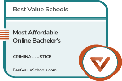 Most Affordable Online Bachelor's in Criminal Justice badge